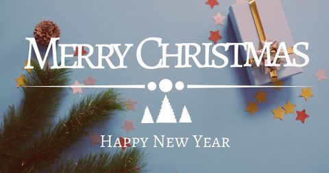 Festive Holiday Greeting Theme with Merry Christmas and New Year Message