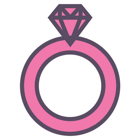 pink engagement ring illustration on transparent background - Download Free Stock Videos Pikwizard.com