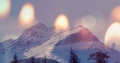 Winter Mountain Landscape with Candlelit Ambiance - Download Free Stock Images Pikwizard.com