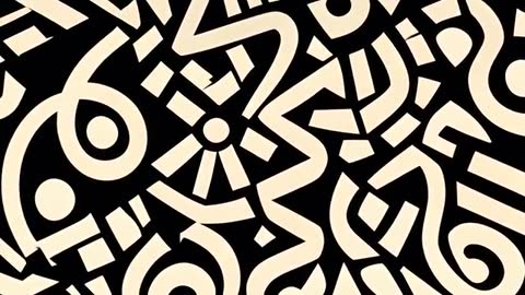 Intricate Abstract Geometric Patterns in Black and Beige