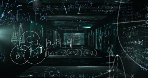 Complex Mathematical Formulas on Digital Screens Visualizing Data Science - Download Free Stock Images Pikwizard.com