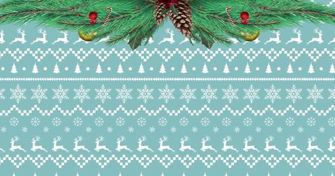 Festive fir tree and reindeer christmas background design