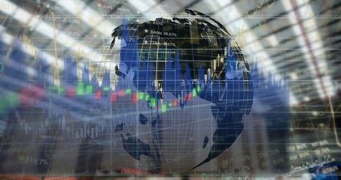global shipping data analysis with overlay of earth and statistics - Download Free Stock Images Pikwizard.com
