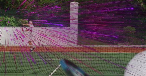 Dynamic tennis game action with digital motion effects
