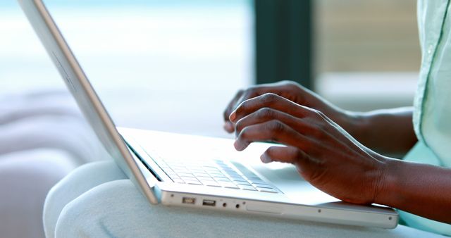 Person Typing on Laptop, Close-up of Hands, Remote Work Concept - Download Free Stock Images Pikwizard.com