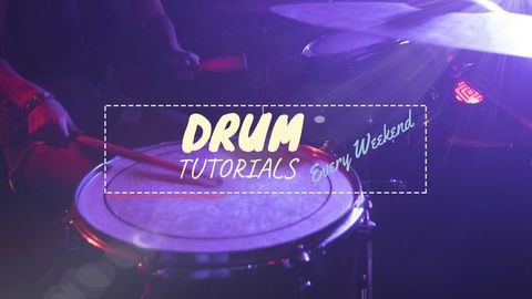 energetic music lessons promotion with drum in action - Download Free Stock Templates Pikwizard.com