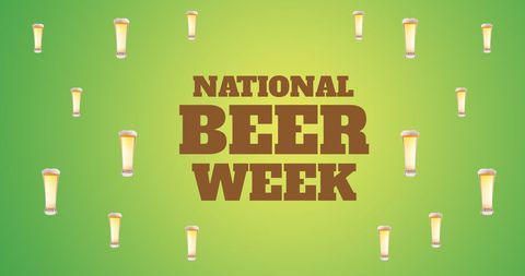 National Beer Week Celebration Banner with Pint Glasses