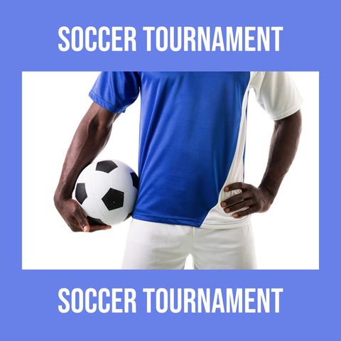 Focused Soccer Player Holding Ball with Bold Tournament Text - Download Free Stock Templates Pikwizard.com
