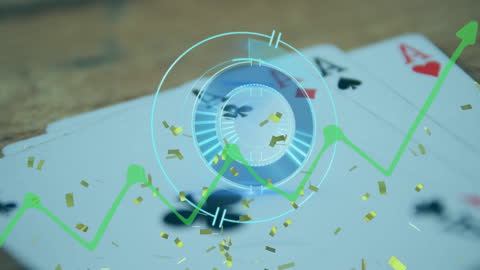 Digital Scan Animation with Playing Cards and Chips