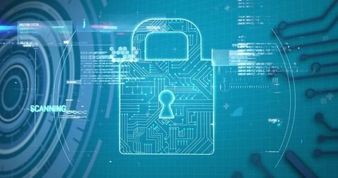 Digital Padlock with Circuitry Symbolizing Cybersecurity Concept - Download Free Stock Images Pikwizard.com