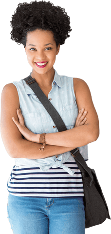 Transparent Confident Woman Smiling Arms Crossed