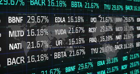Global Stock Market Data Projection on World Map - Download Free Stock Images Pikwizard.com