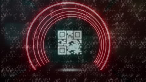 Futuristic Quantum Code and QR with Neon Elements
