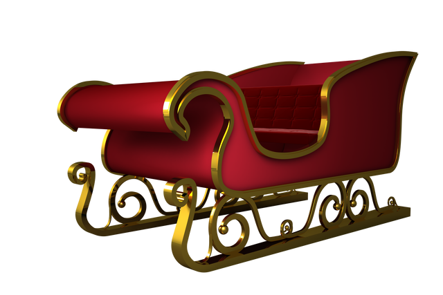 Transparent Festive Red Santa Sleigh with Gold Accents - Download Free Stock Videos Pikwizard.com