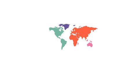 Colorful Minimalistic World Map on White Background - Download Free Stock Images Pikwizard.com