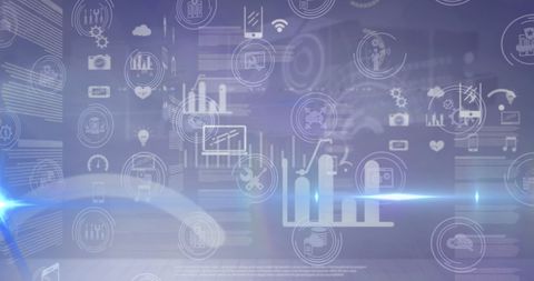 Abstract Business Data Visualization With Futuristic Icons - Download Free Stock Images Pikwizard.com