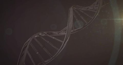 Abstract DNA Strand with Futuristic Dark Background