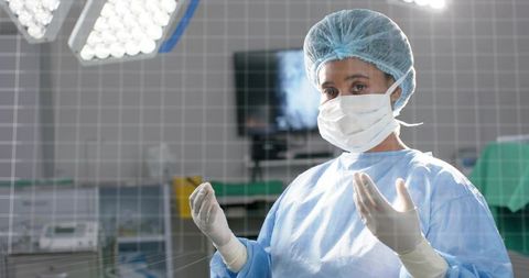 Surgeon Preparing for Medical Procedure in Sterile Operating Room
