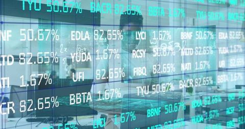 Digital Interfaces Concept with Businesswoman Using Laptop