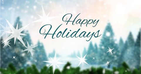 Festive Greeting with Happy Holidays Message and Winter Scene - Download Free Stock Images Pikwizard.com