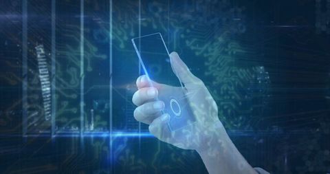 Futuristic Clear Smartphone with Holographic Technology