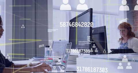 Diverse Businesspeople Analyzing Data with Digital Interfaces - Download Free Stock Images Pikwizard.com
