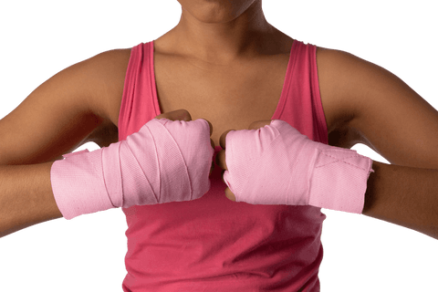 transparent sporty woman with pink boxing wraps supporting breast cancer awareness - Download Free Stock Videos Pikwizard.com