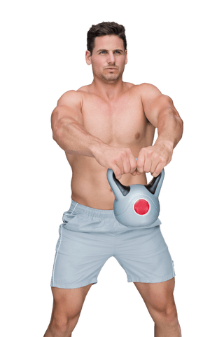 Caucasian Man Lifting Kettlebell Transparent