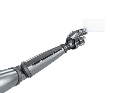 Transparent Robotic Arm Holding Blank White Card - Download Free Stock Videos Pikwizard.com