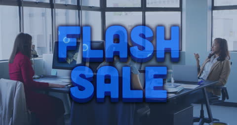 Flash Sale Announced in Busy Modern Office Environment