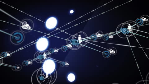 Abstract Global Network with Digital Interface Connections