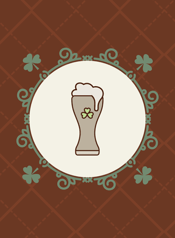 Transparent PNG of Beer Glass with Shamrock Accent for St. Patrick's Day