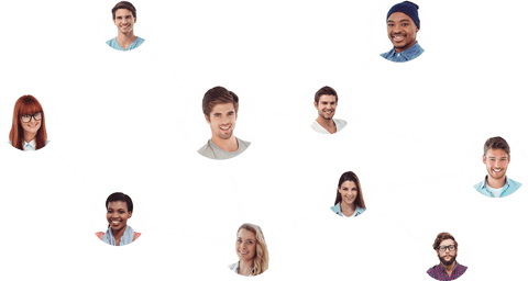 Transparent Network of Smiling Business People Connections - Download Free Stock Videos Pikwizard.com