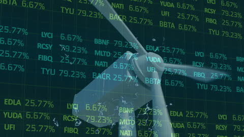 Windmill Overlay with Stock Prices on Trading Board