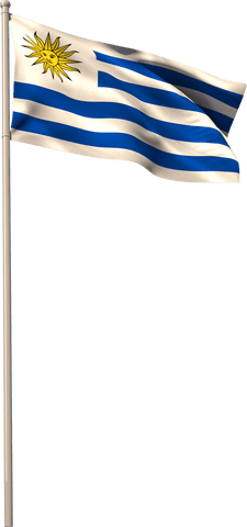 transparent illustration of uruguay flag waving on pole - Download Free Stock Videos Pikwizard.com