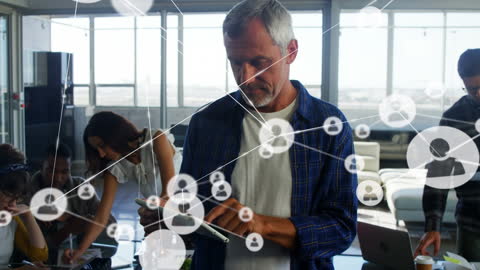 Networking Concept with Diverse Team in Modern Office