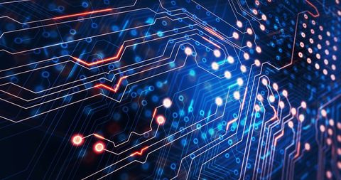 Dynamic Light Trails over Digital Circuit Board - Download Free Stock Images Pikwizard.com