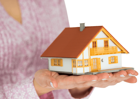 woman holding transparent miniature house model on open palms - Download Free Stock Videos Pikwizard.com
