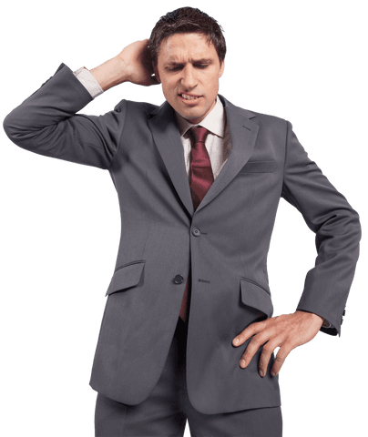 thoughtful caucasian businessman touching head in formal attire - Download Free Stock Videos Pikwizard.com