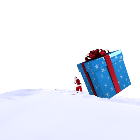 transparent holiday magic with giant gift and santa - Download Free Stock Videos Pikwizard.com