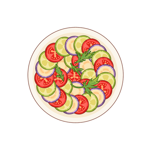 Vibrant veggie salad circle design transparent background