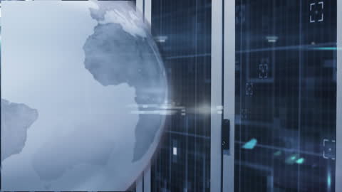 Global Connectivity in Data Center with Rotating Earth Animation