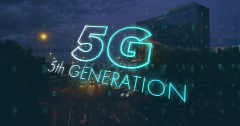 5G Technology Concept with Cityscape Background - Download Free Stock Images Pikwizard.com