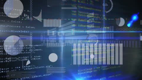 Futuristic Digital Interface with Data and Statistics