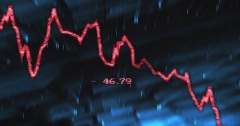 Descending stock market graph illustrating financial decline