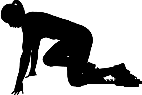 female runner silhouette at starting box on transparent background - Download Free Stock Videos Pikwizard.com