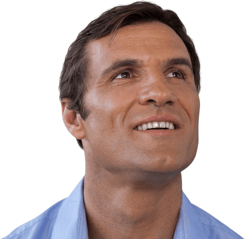 Transparent Mature Businessman Smiling Upward - Download Free Stock Videos Pikwizard.com