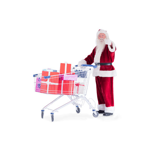 santa claus with shopping cart full of gifts, transparent - Download Free Stock Videos Pikwizard.com