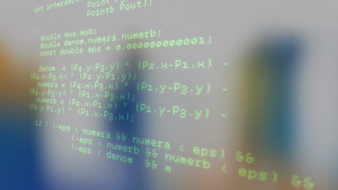 Animated Digital Data Lines on Screen, Glowing Digital Code Flow