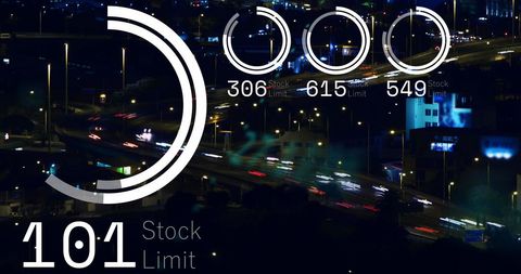 Dynamic digital city with hud graph overlay